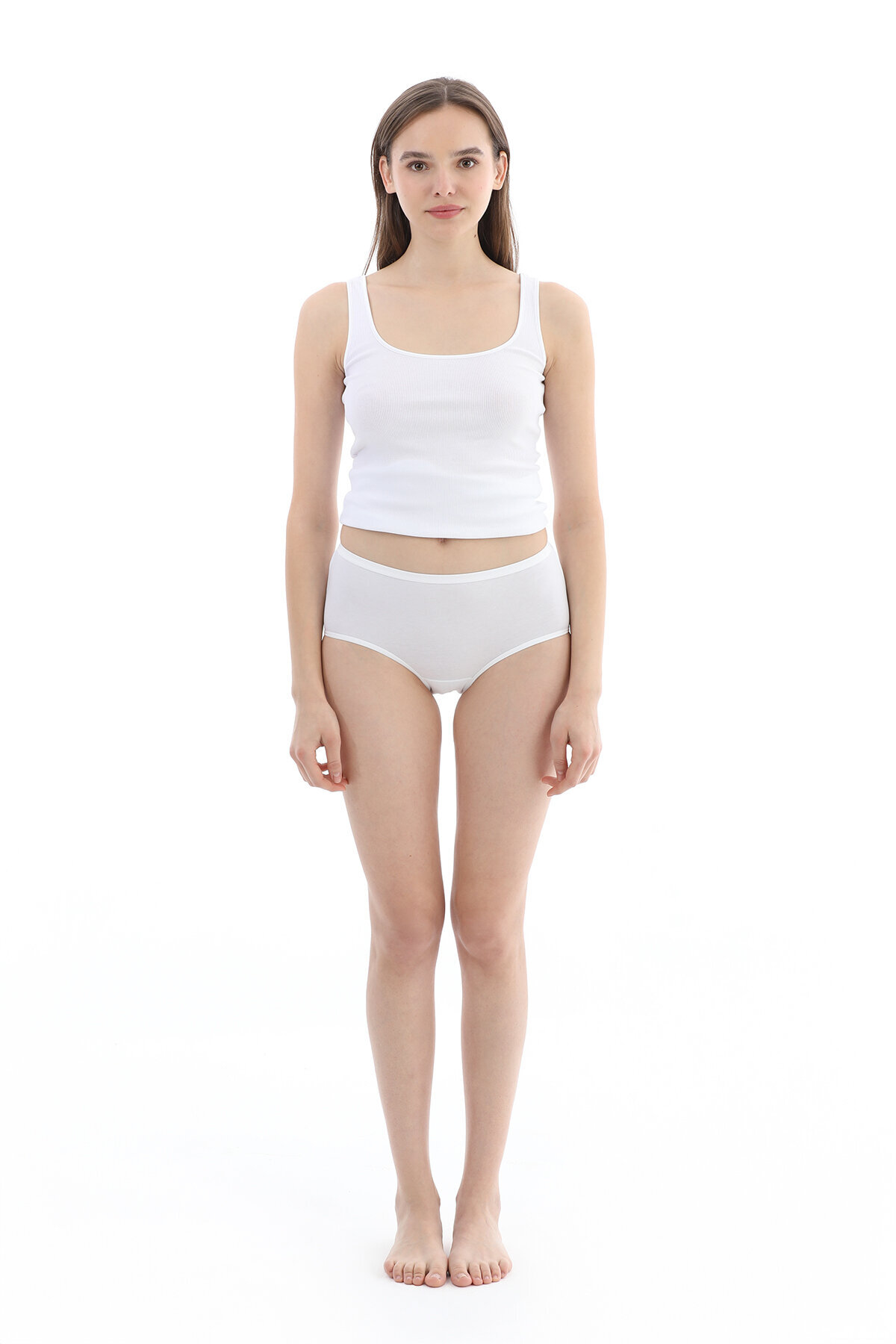 Cottons & Clouds Kadın Üçlü Yüksek Bel Slip CC1577 Ten