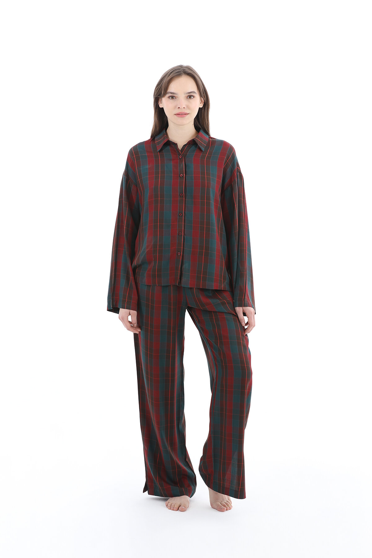 Cottons & Clouds Kadın Pijama Takımı CC2175 Bordo