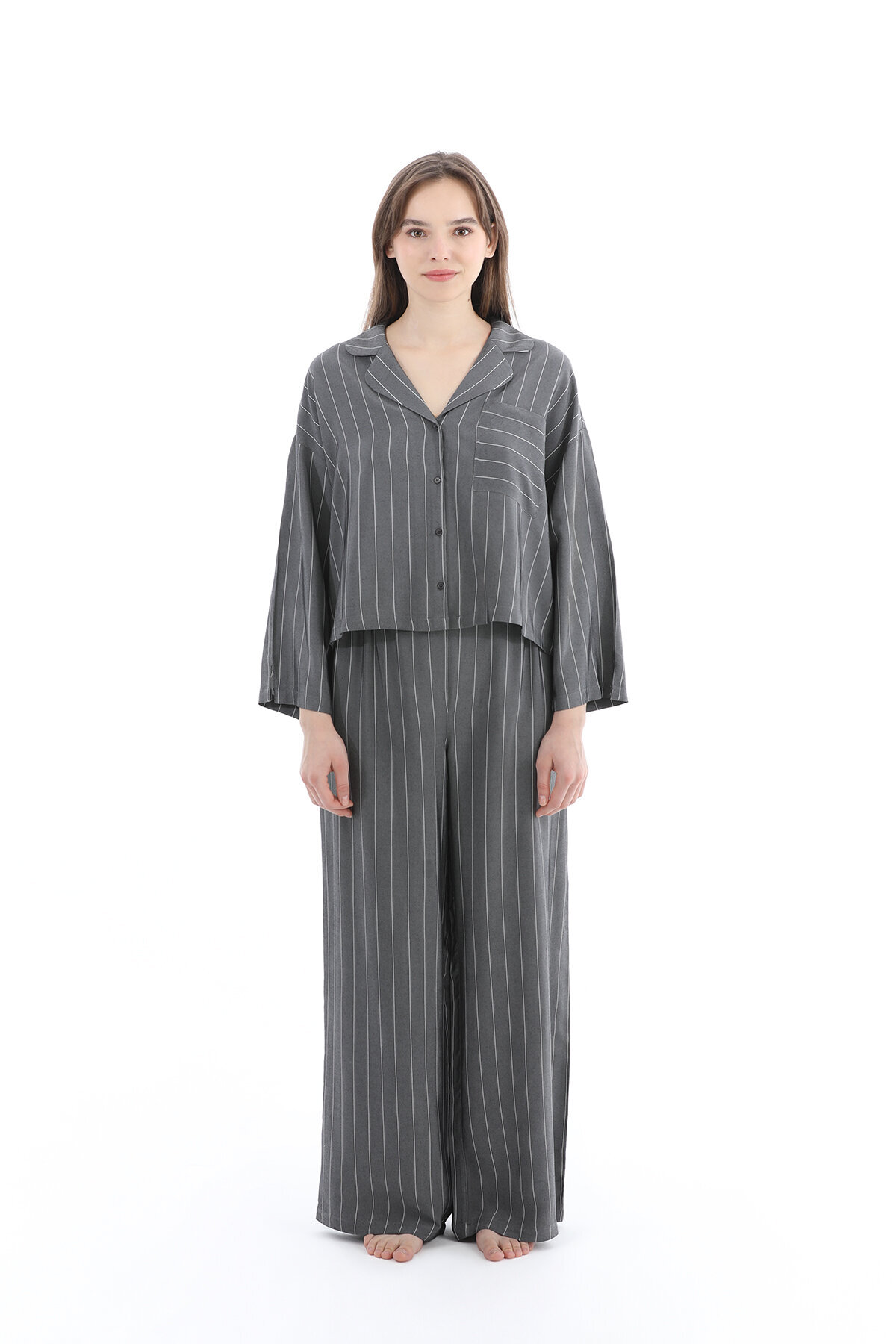 Cottons & Clouds Kadın Pijama Takımı CC2594 Antrasit