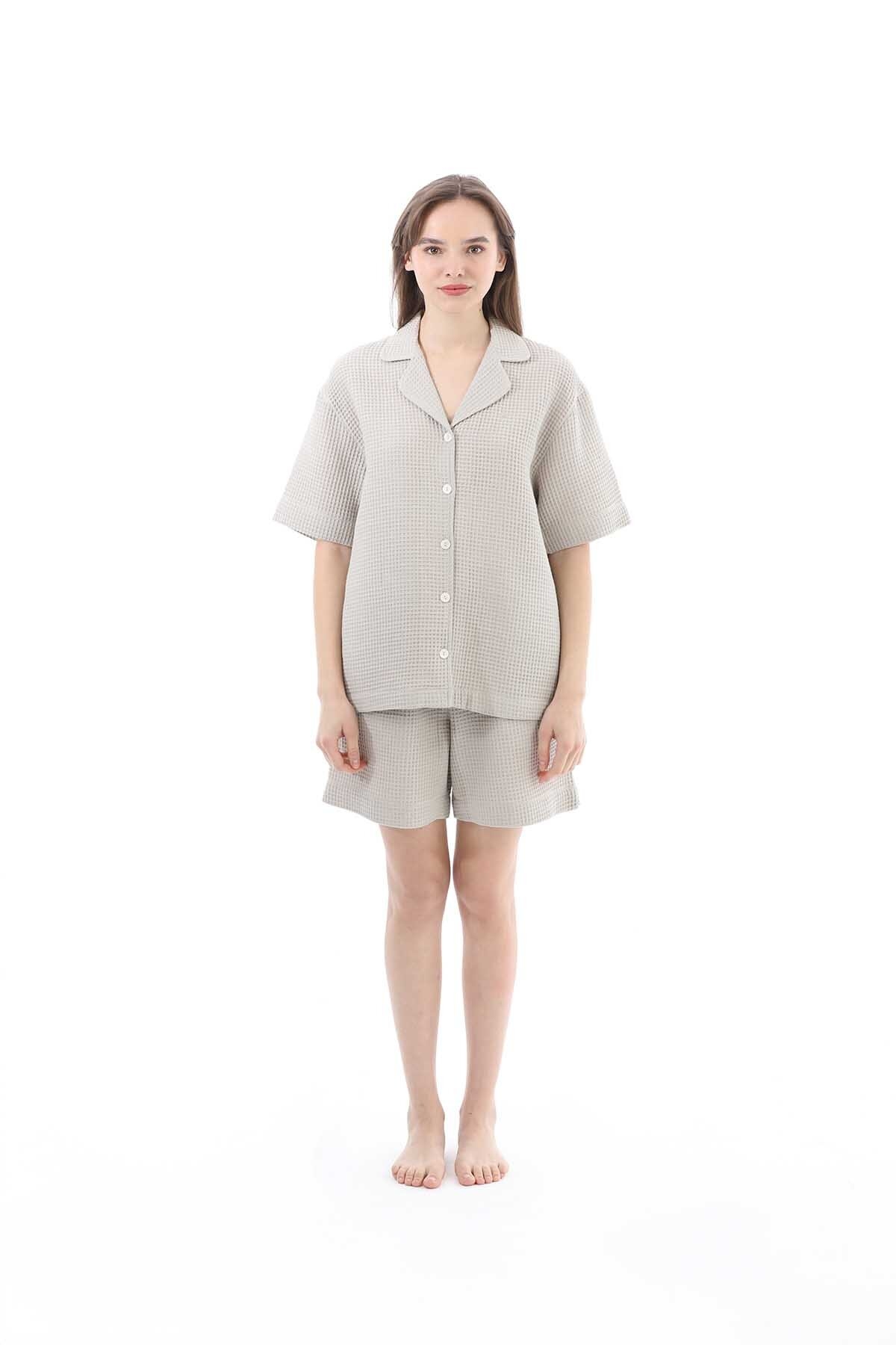 Cottons & Clouds Kadın Şort Takımı CC7001 Vizon