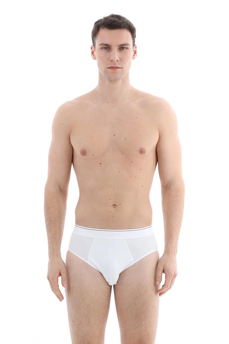 Cottons & Clouds Erkek İkili Normal Bel Slip CC9232 Beyaz/beyaz