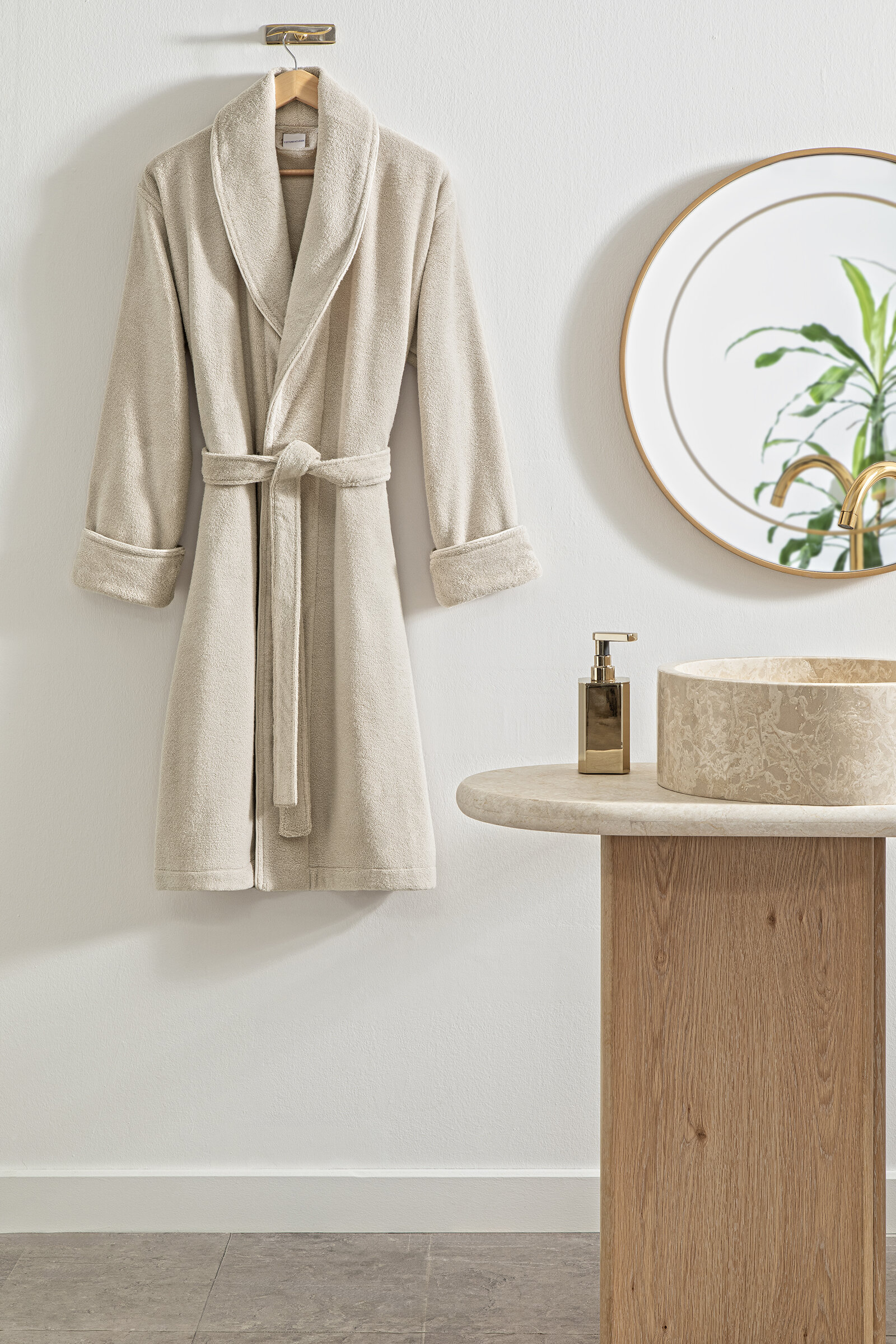 Cottons & Clouds Solid Towel Şal Yaka Bornoz