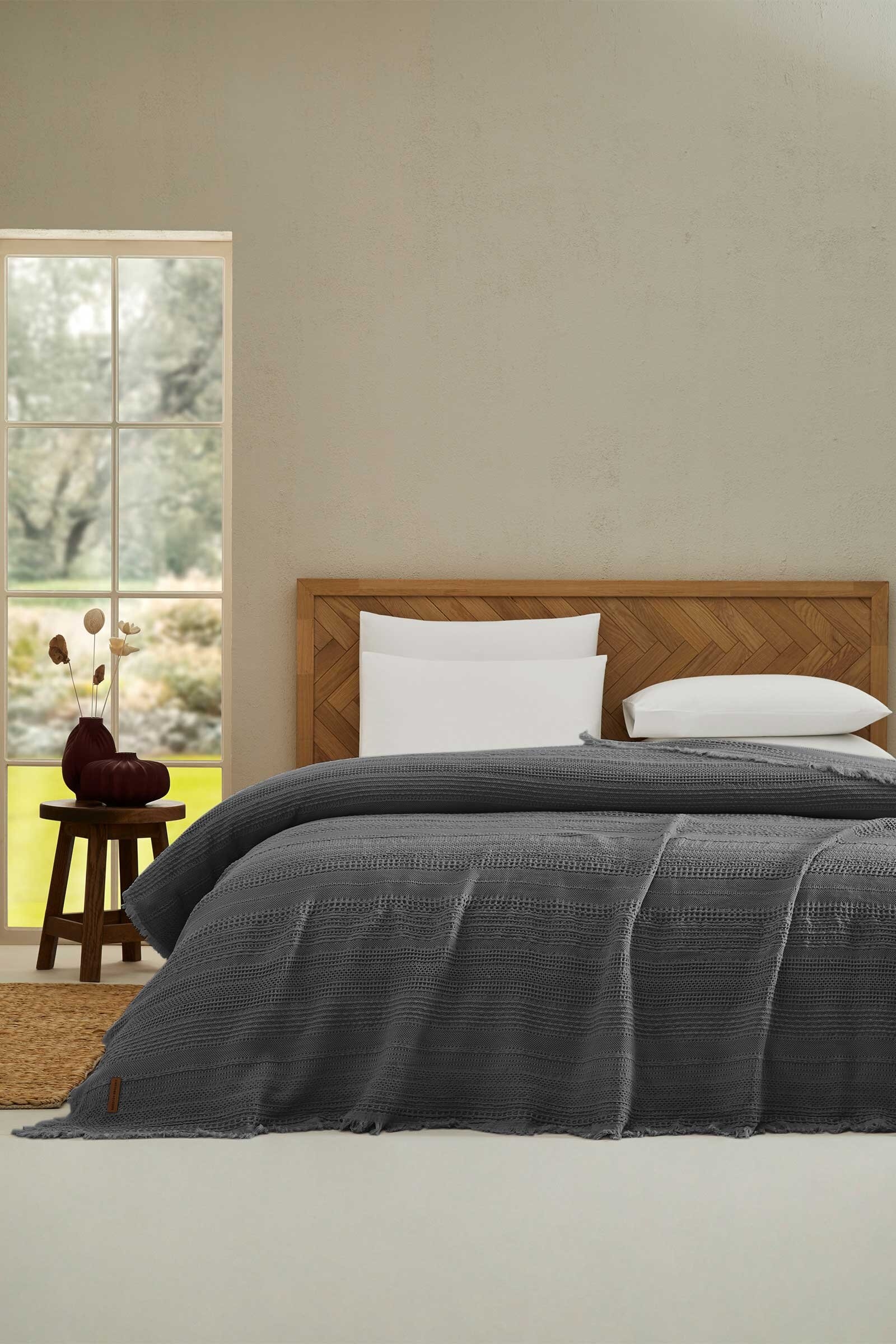 Cottons & Clouds Weave Waffle Throw Örtü 140 x 200 cm