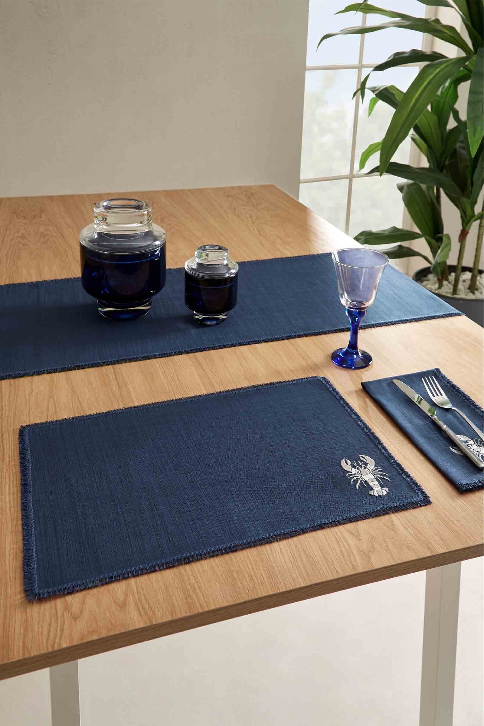 Cottons & Clouds Marine Rope Lobster 2'li Amerikan Servis 32 x 48 cm